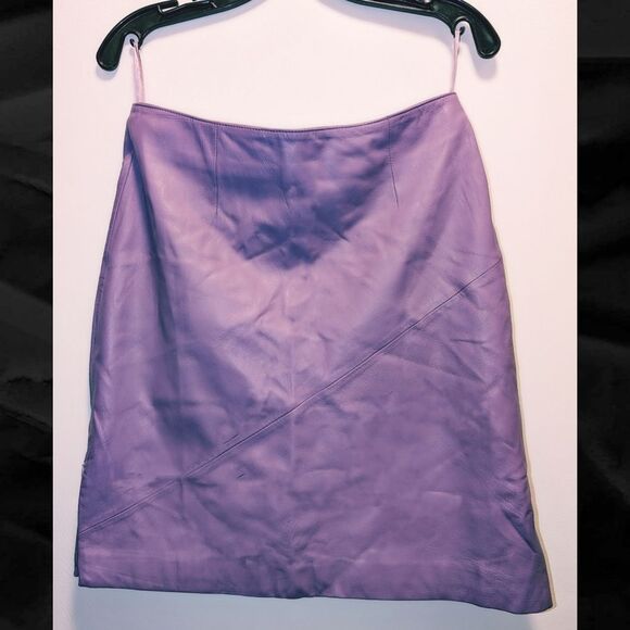 TR Vintage Wilson’s leather Pelle Studio Lavender Leather Skirt - EUC - Picture 1 of 9